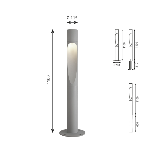 Flindt Bollard dimensions