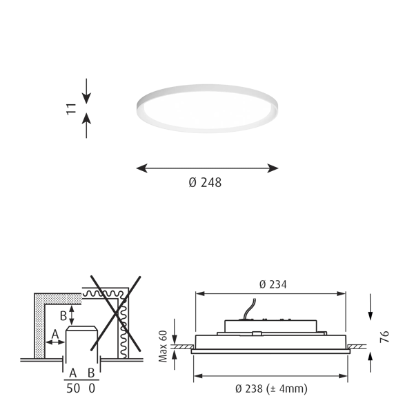 LP Slim Round Recessed dimensions