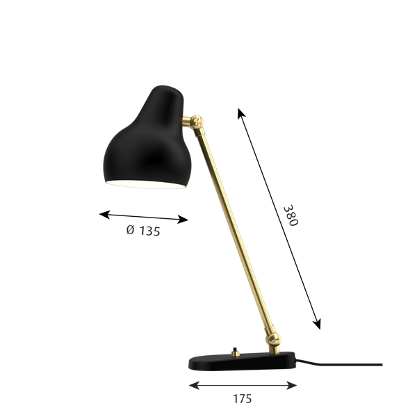 VL 38 Table Lamp dimensions