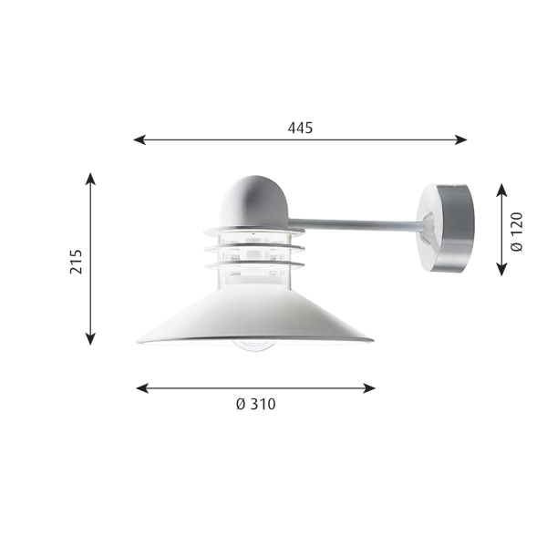 Nyhavn Outdoor Wall Lamp dimensions