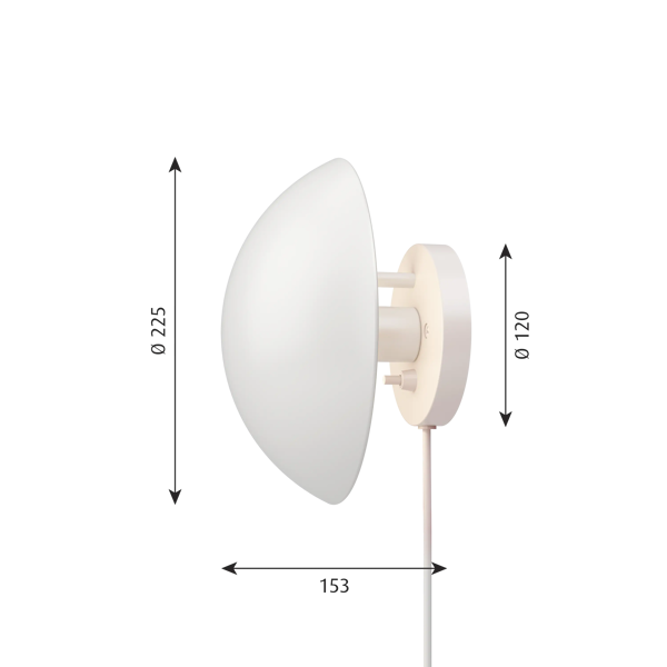 PH Hat Wall Lamp dimensions