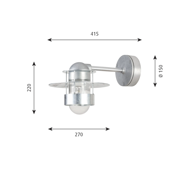 Albertslund Outdoor Wall Lamp dimensions