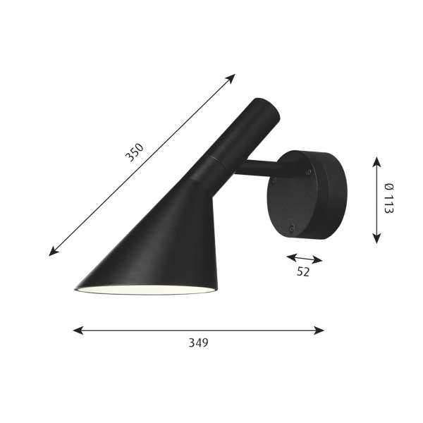AJ 50 Outdoor Wall Lamp dimensions