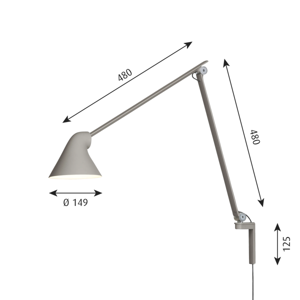 NJP Wall Lamp dimensions