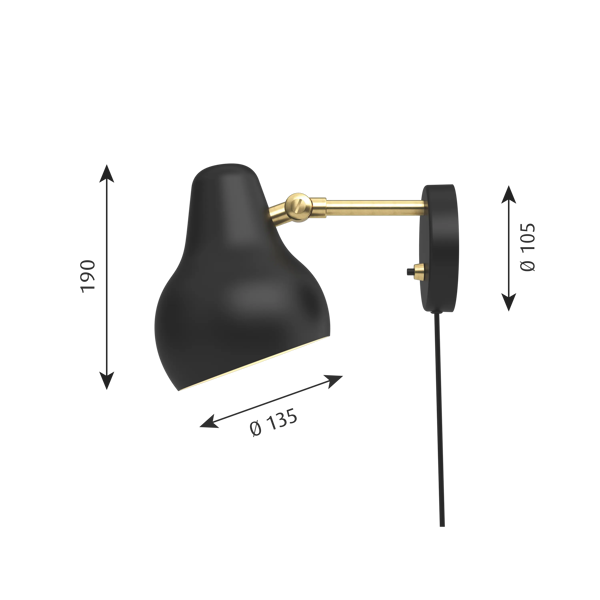 VL 38 Wall Lamp dimensions