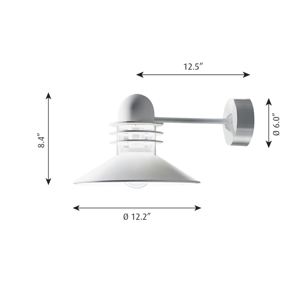 Nyhavn Outdoor Wall Lamp dimensions
