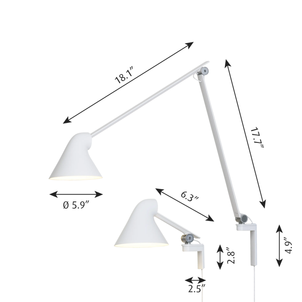 NJP Wall Lamp dimensions