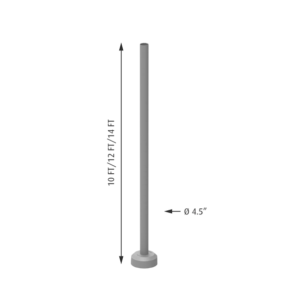 Round Straight Pole (US) dimensions