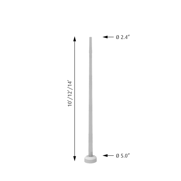 Pole Taper Round dimensions