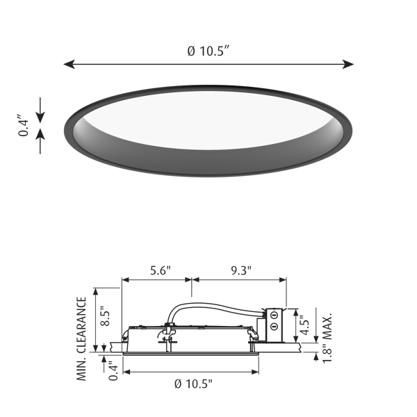 LP Circle Recessed dimensions