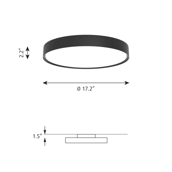 LP Slim Round Surface Mounted dimensions