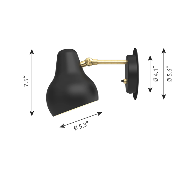 VL 38 Wall Lamp dimensions