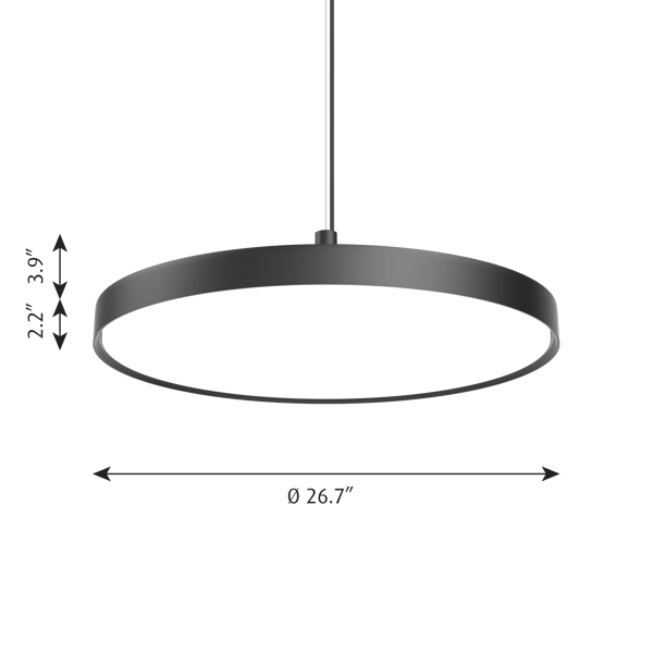 LP Slim Round Suspended dimensions