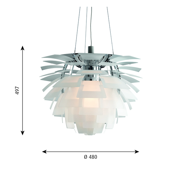 PH Artichoke Glass dimensions