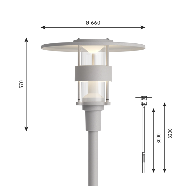Albertslund Mini Post dimensions