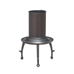 PH 3½-3 Tafel/Hanglampe schermhouder, helder Silk matte brown