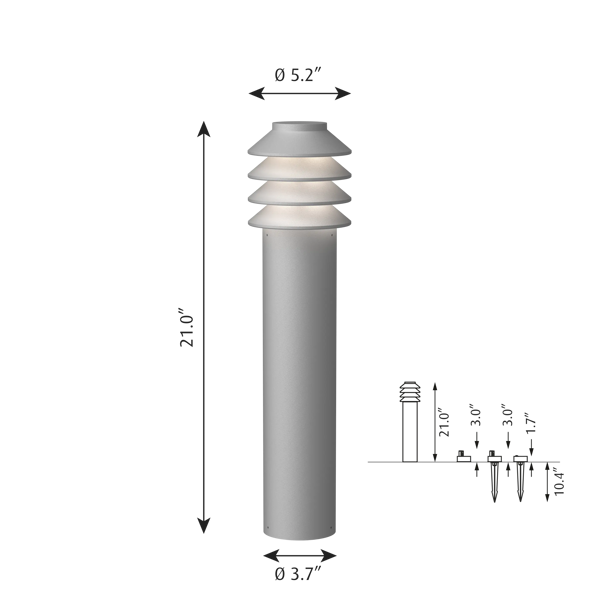 Bysted Garden Bollard dimensions