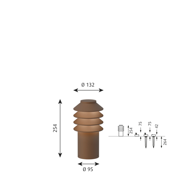Bysted Garden Bollard dimensions