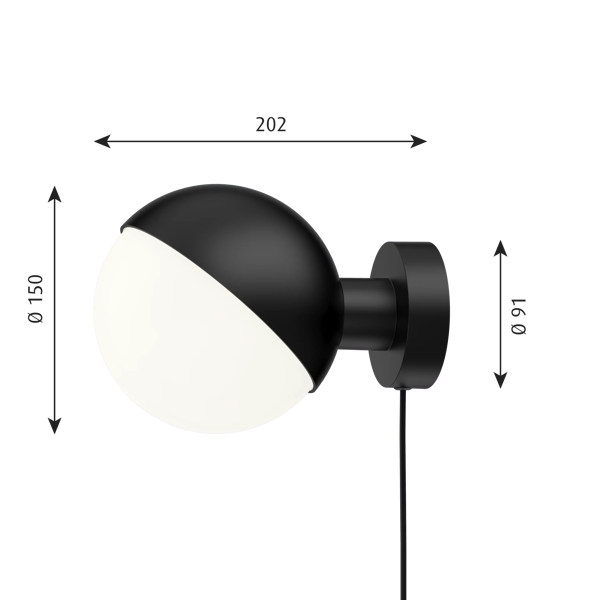 VL Studio Wall Lamp dimensions