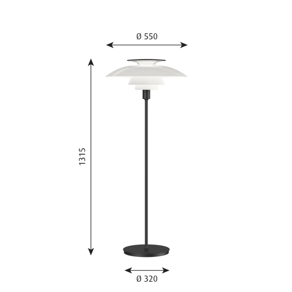 PH 80 Floor Lamp dimensions