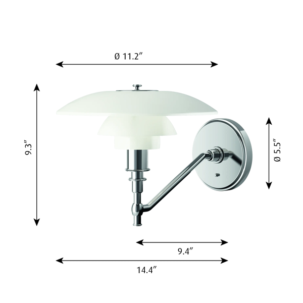 PH 3/2 Wall Lamp dimensions
