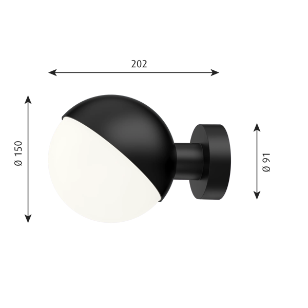 VL Studio Wall Lamp dimensions
