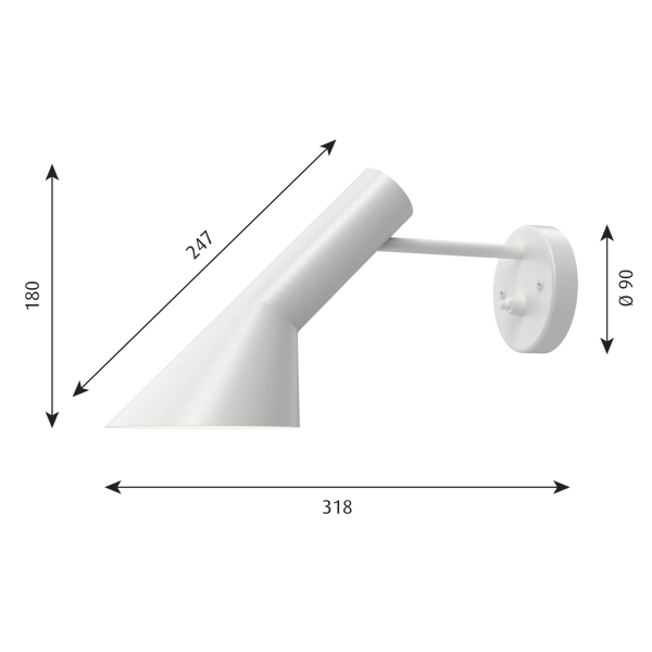 AJ Wall Lamp dimensions