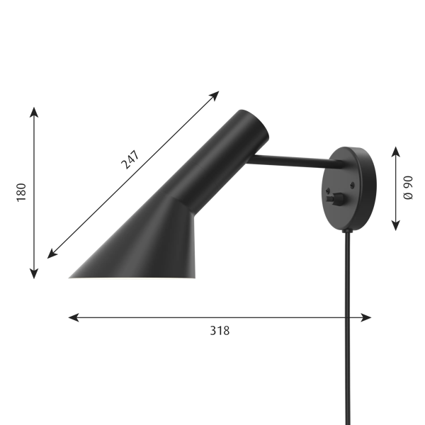 AJ Wandleuchte dimensions