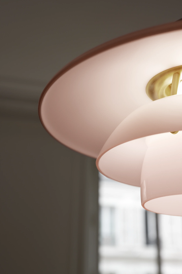PH 3½-3 Pale Rose Messing Hanglamp