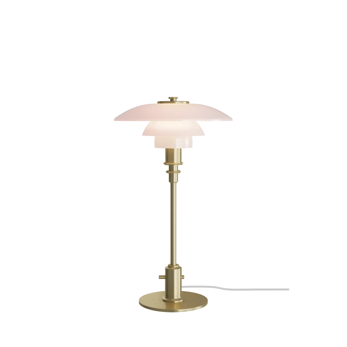 Louis Poulsen PH 2/1 Pale Rose Brass Table Lamp