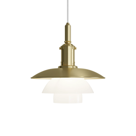 PH 3/3 Messing Opaalglas Hanglamp