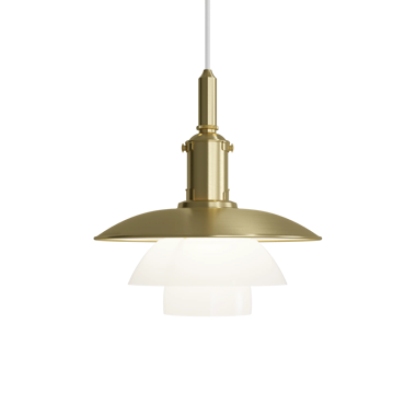 PH 3/3 Brass Opal Glass Pendant