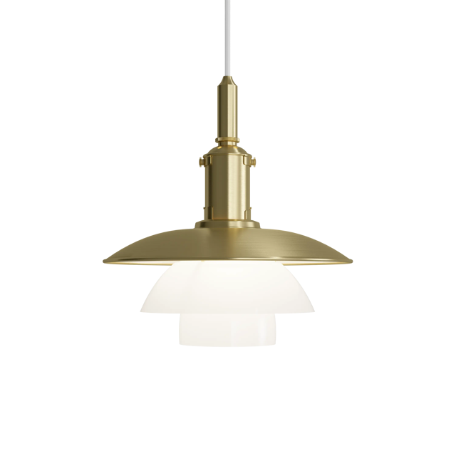 PH 3/3 Brass Opal Glass Pendant
