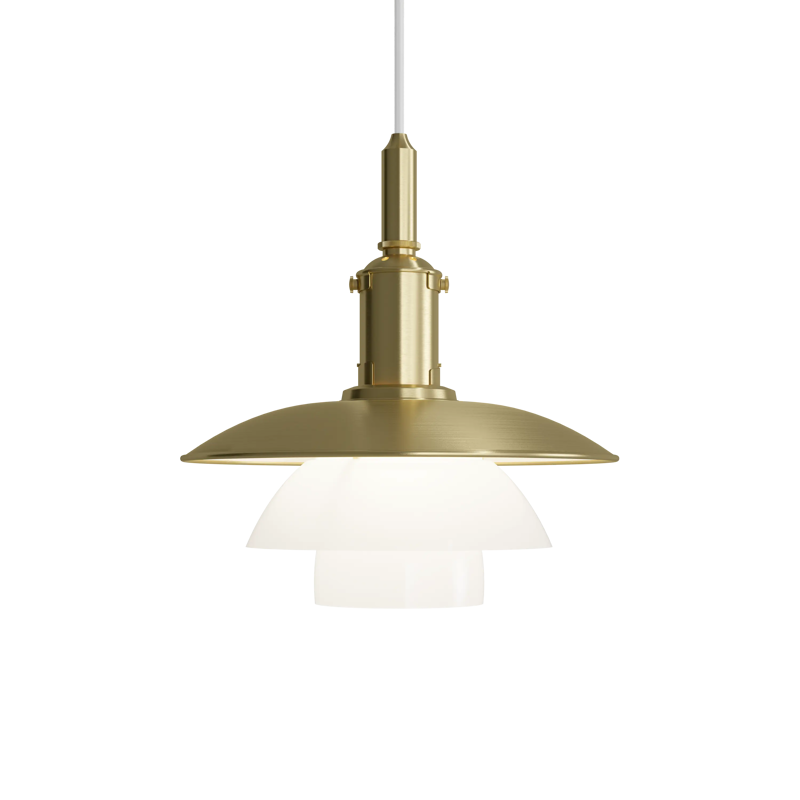 PH 3/3 Brass Opal Glass Pendant