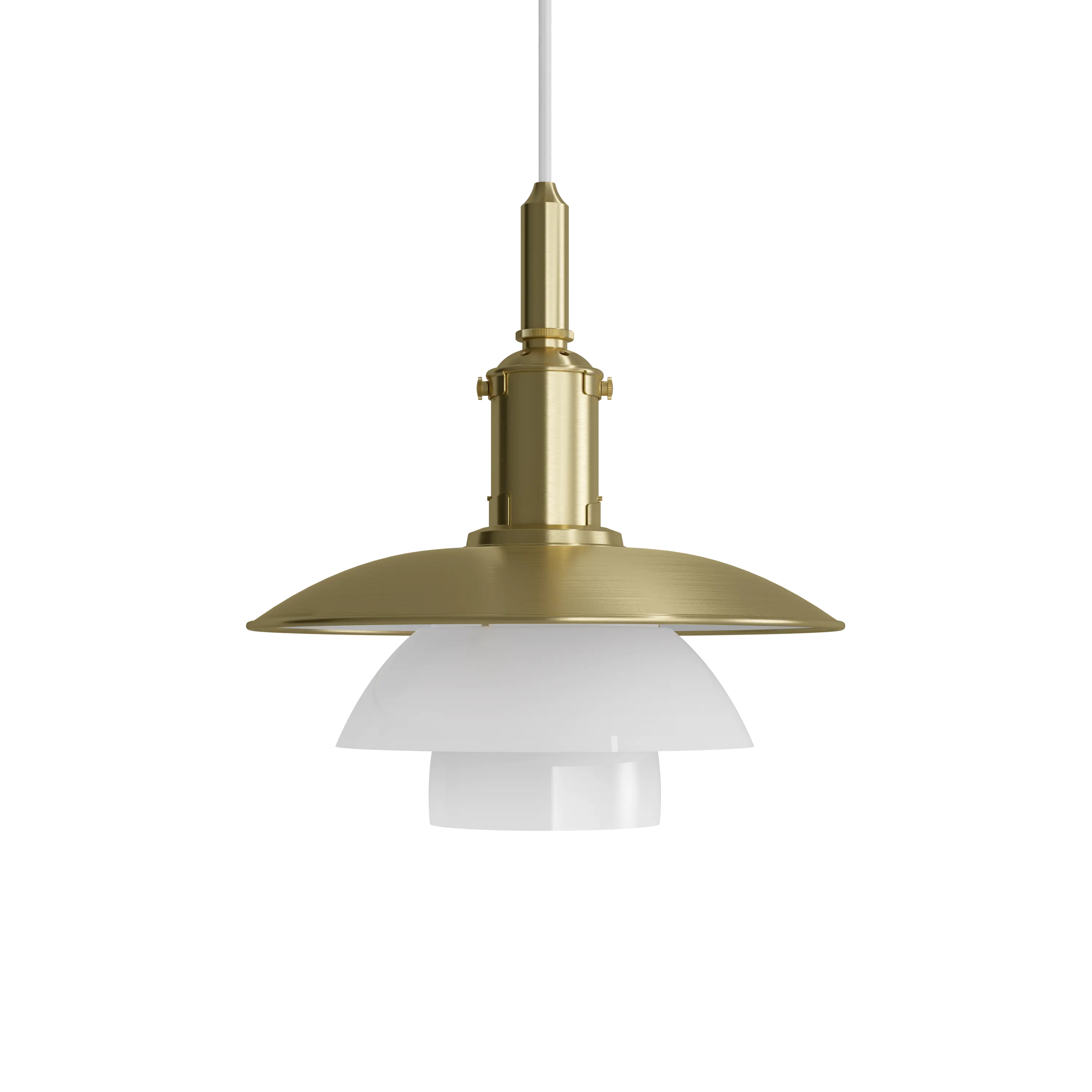 PH 3/3 Brass Opal Glass Pendant