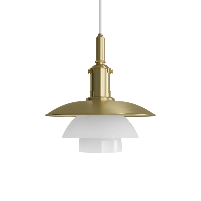 PH 3/3 Brass Opal Glass Pendant