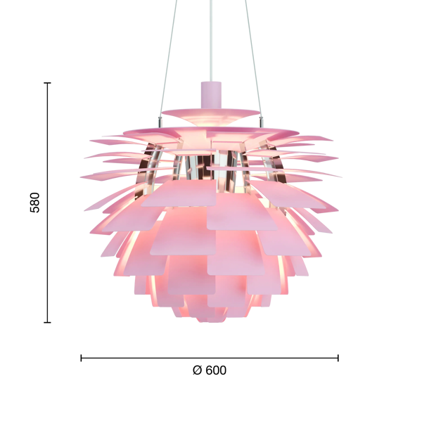 PH Artichoke Pale Rose dimensions