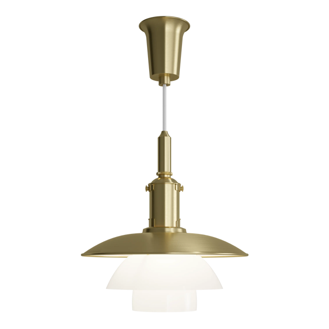 PH 3/3 Messing Opaalglas Hanglamp