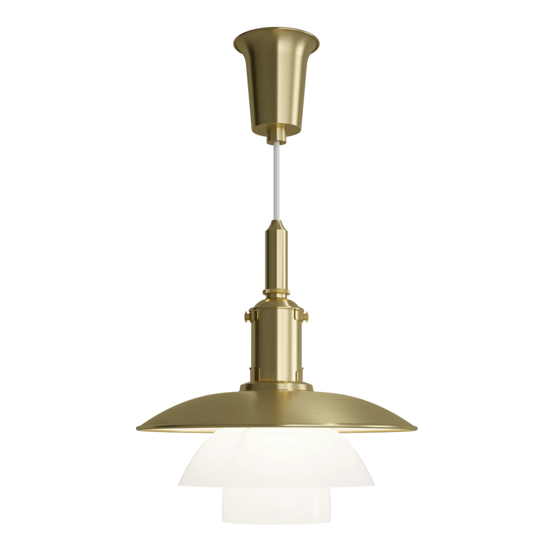 PH 3/3 Brass Opal Glass Pendant