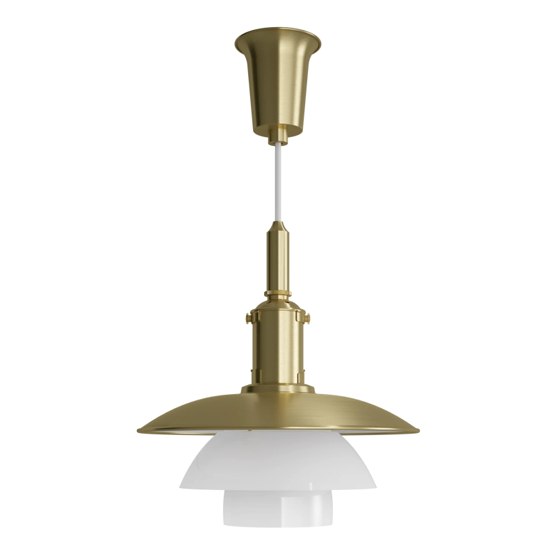 PH 3/3 Brass Opal Glass Pendant