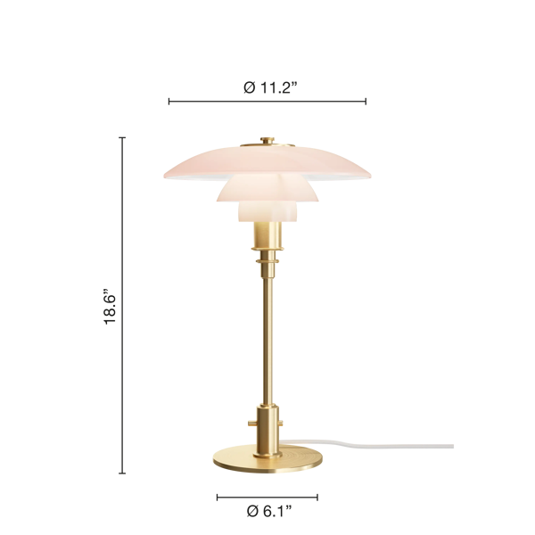PH 3/2 Pale Rose Table Lamp dimensions