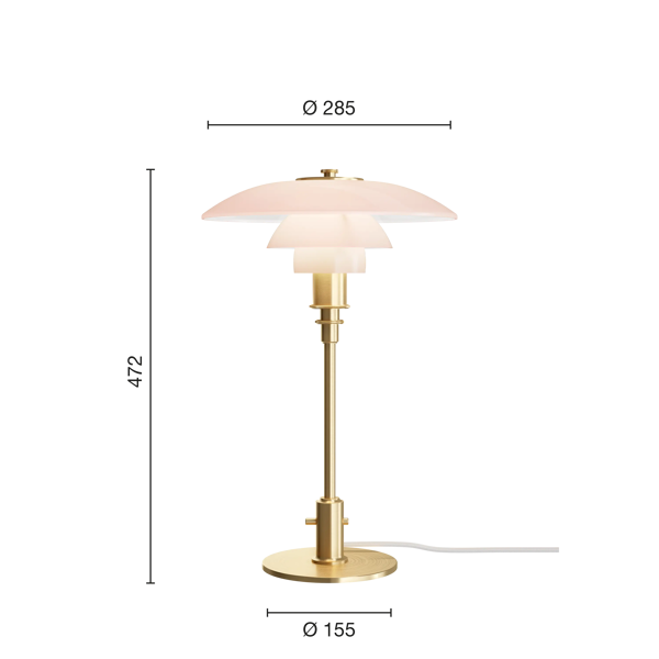PH 3/2 Pale Rose Table Lamp dimensions