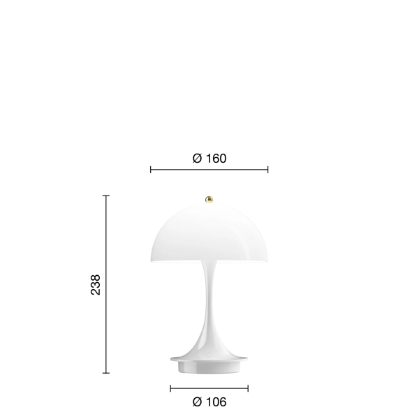 Panthella 160 Portable Lamp Anniversary Edition dimensions