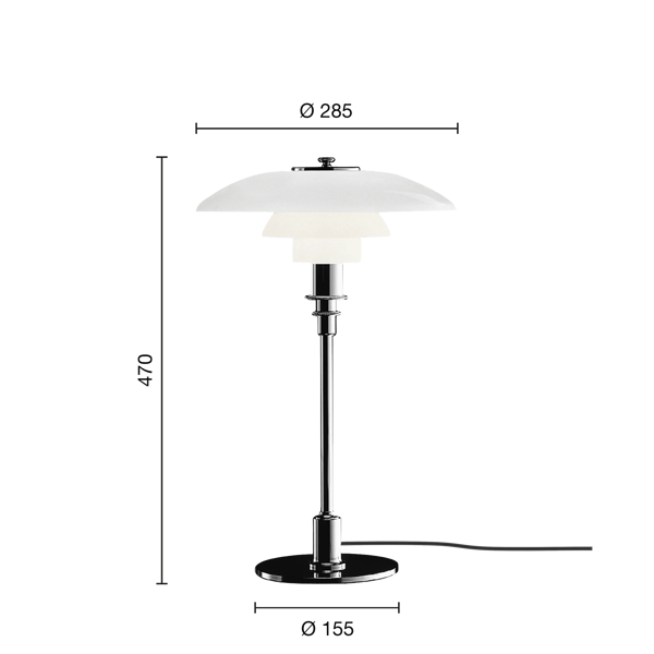 PH 3/2 Table Lamp dimensions