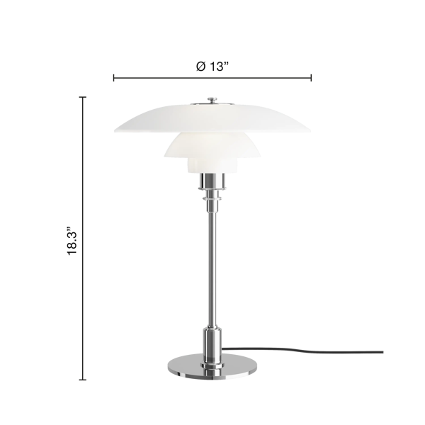 PH 3½-2½ Table Lamp dimensions