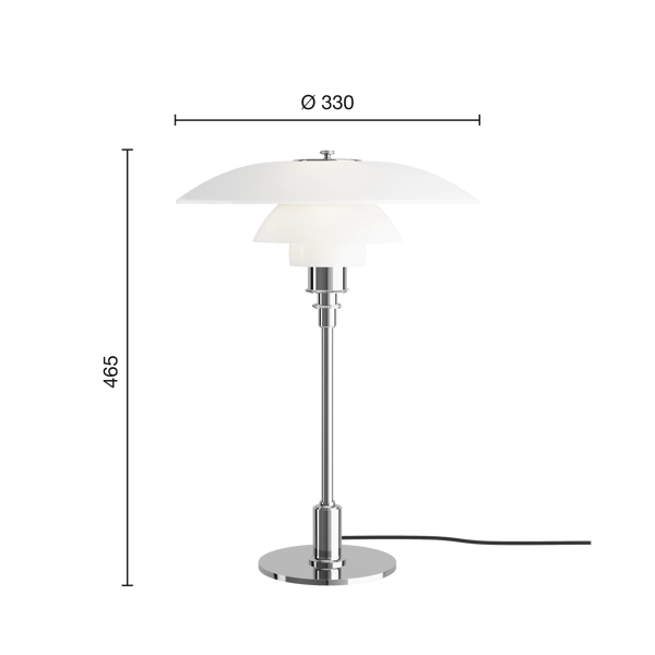 PH 3½-2½ Table Lamp dimensions