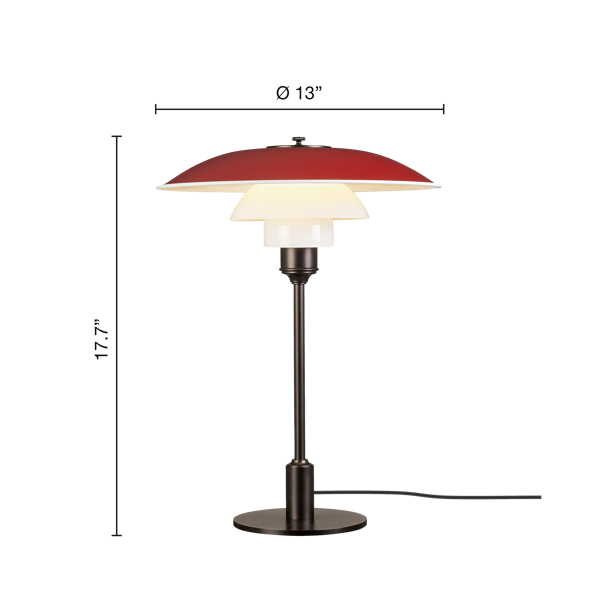 PH 3½-2½ Metal Table Lamp (US) dimensions