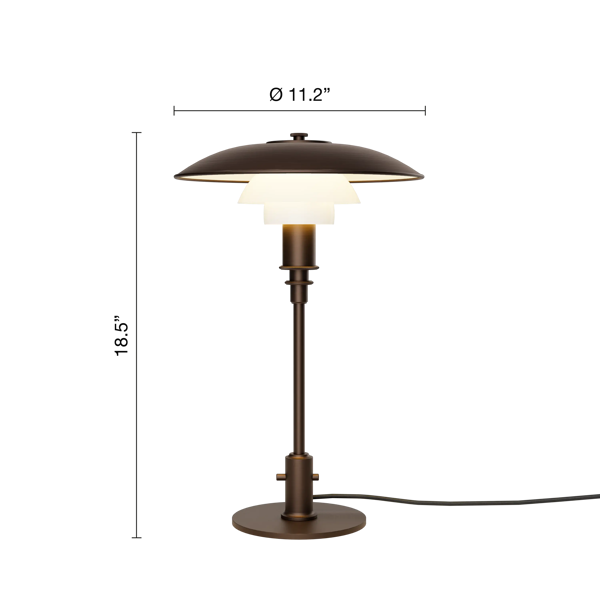 PH 3/2 Aged Brass Opal Table Lamp | Poul Henningsen | Louis Poulsen