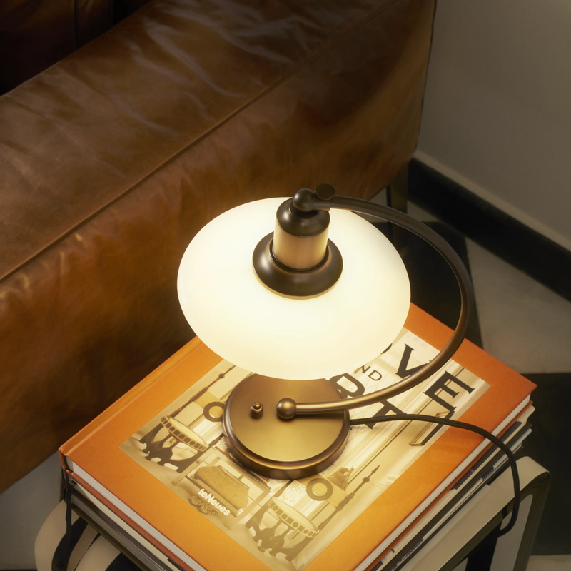 PH 2/2 Luna Aged Brass Opal Table Lamp