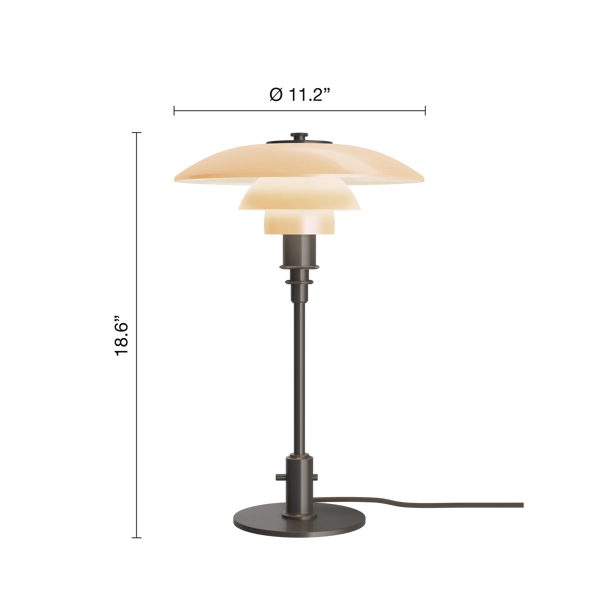 PH 3/2 Dusty Terracotta Table Lamp dimensions